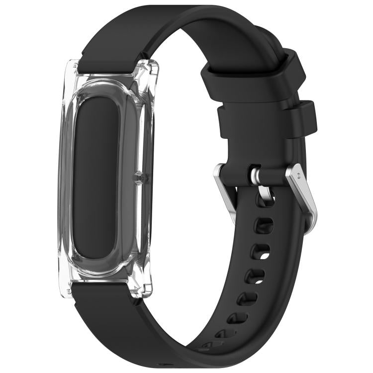Spring Bar Style Clear Watch Case and Solid Color Silicone Watch Band, For Google Fitbit Air