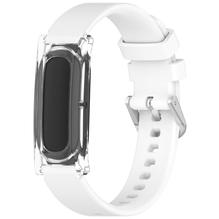 Spring Bar Style Clear Watch Case and Solid Color Silicone Watch Band, For Google Fitbit Air