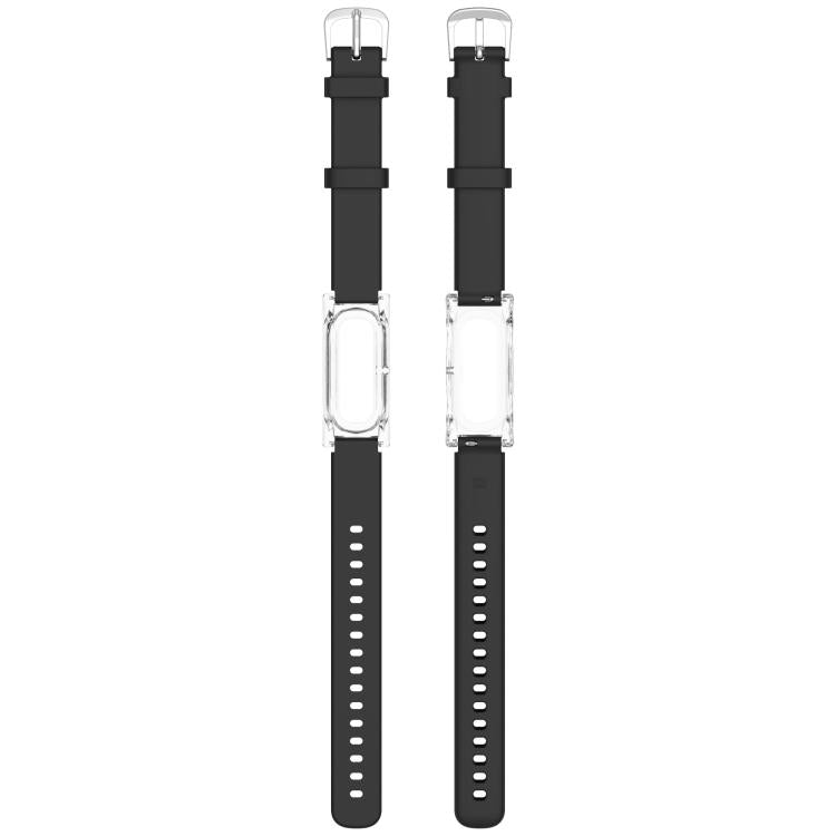 Spring Bar Style Clear Watch Case and Solid Color Silicone Watch Band, For Google Fitbit Air