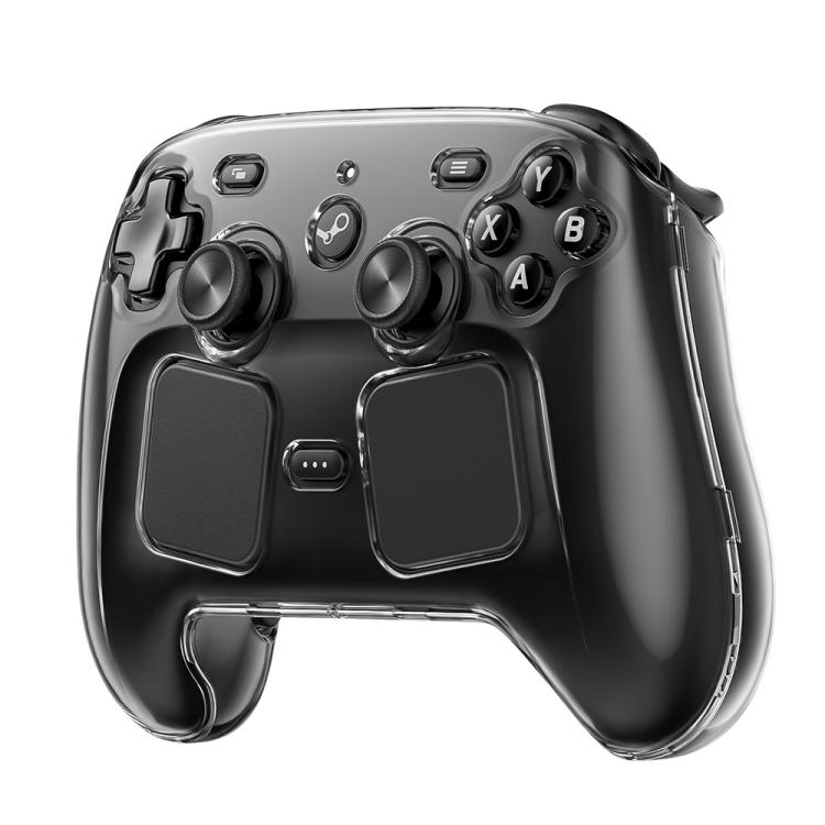 Transparent hard-shell protective case with molded controller button and grip cutouts