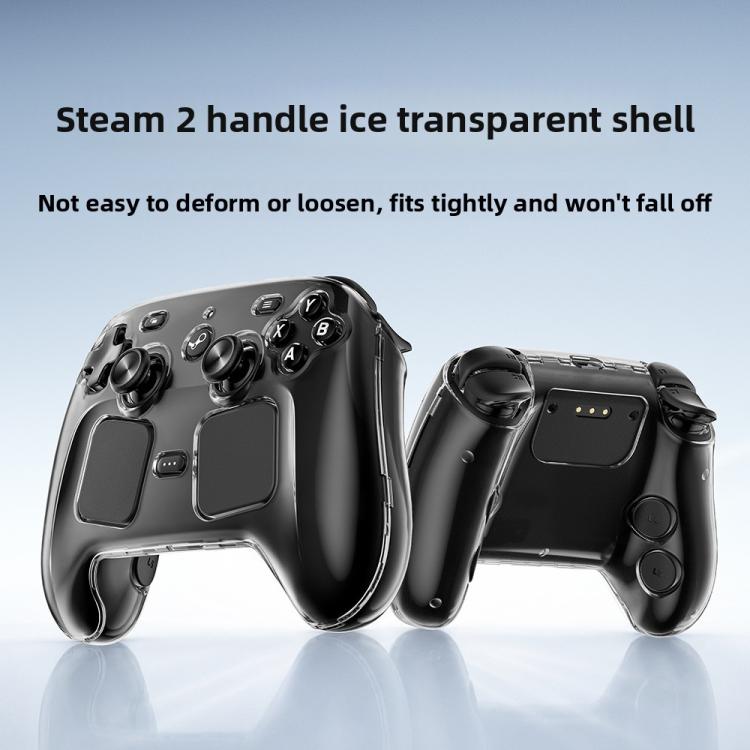 Clear hard-shell controller case with precise cutouts along handle and buttons