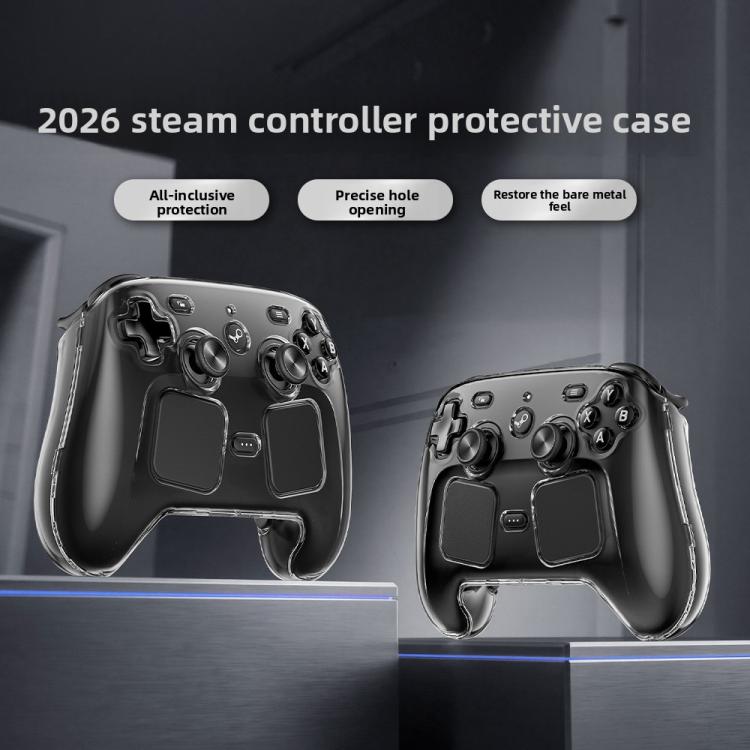 Hard-shell protective case with transparent crystal edge cover for controller grips