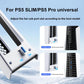 Slim rear cooling fan with USB adapter and side ports for PS5 slim mounting
