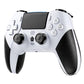 White wireless game controller with twin analog sticks, D-pad, and face buttons