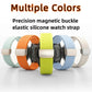 Mountain Pattern Loop Magnetic Buckle Silicone Watch Band, 22mm, 20mm