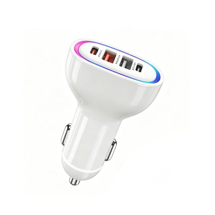 P54 75W PD3.0 USB-C x 2+USB x 2 Multi Protocol Car Charger, without Cable