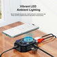 Black Bluetooth audio transceiver with connected audio and power cables, NFC icon