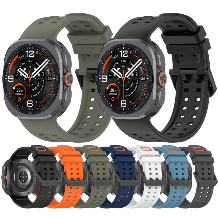 Double-Row Pin Buckle Silicone Watch Band, For Galaxy Watch Ultra2 2026 / 2025 / 1 2024