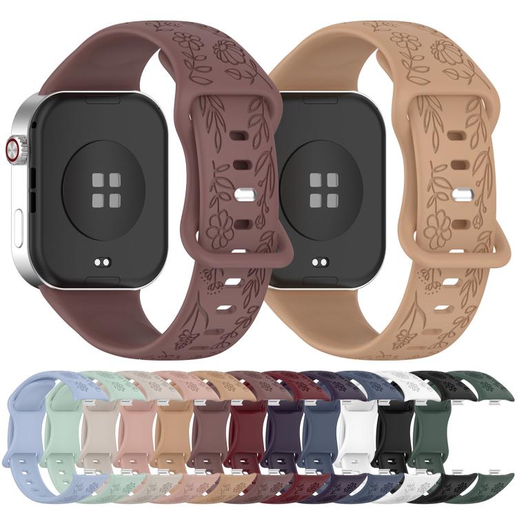 Sunflower Pattern Butterfly Buckle Silicone Watch Band, For Xiaomi Band  10 Pro / Redmi Watch 6 / 5