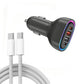 P54 75W PD3.0 USB-C x 2 + USB x 2 Car Charger with Type-C to Type-C Data Cable, with Cable