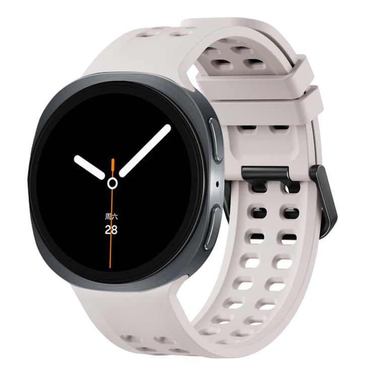 Double-Row Pin Buckle Solid Color Silicone Watch Band, For Galaxy Watch9 / 8 / 8 Classic
