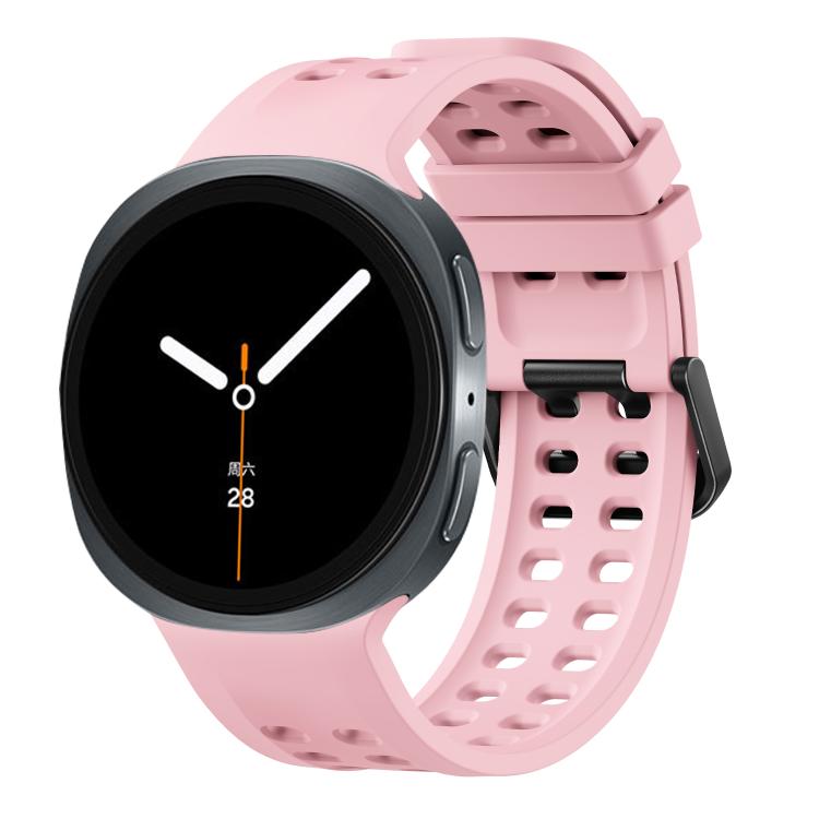 Double-Row Pin Buckle Solid Color Silicone Watch Band, For Galaxy Watch9 / 8 / 8 Classic