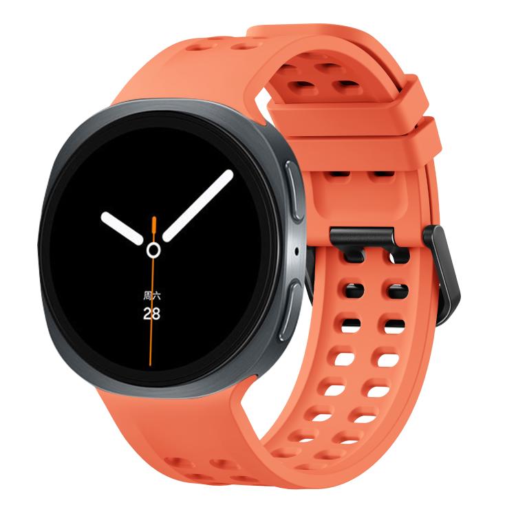 Double-Row Pin Buckle Solid Color Silicone Watch Band, For Galaxy Watch9 / 8 / 8 Classic