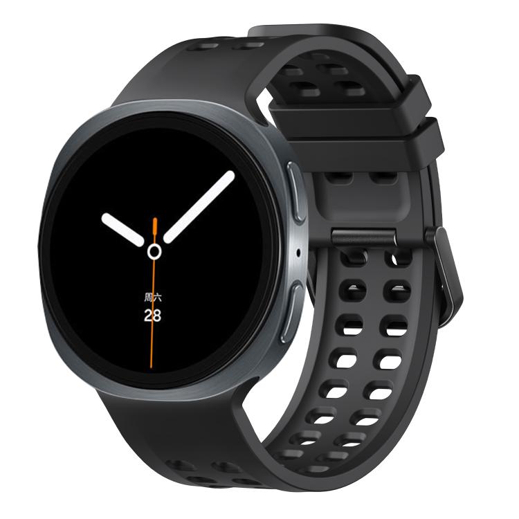 Double-Row Pin Buckle Solid Color Silicone Watch Band, For Galaxy Watch9 / 8 / 8 Classic