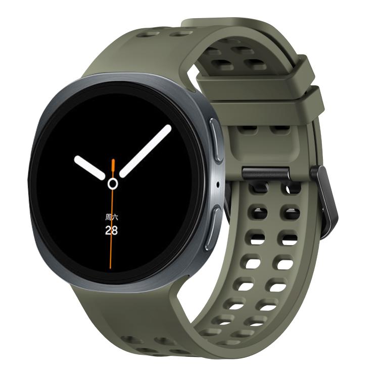 Double-Row Pin Buckle Solid Color Silicone Watch Band, For Galaxy Watch9 / 8 / 8 Classic