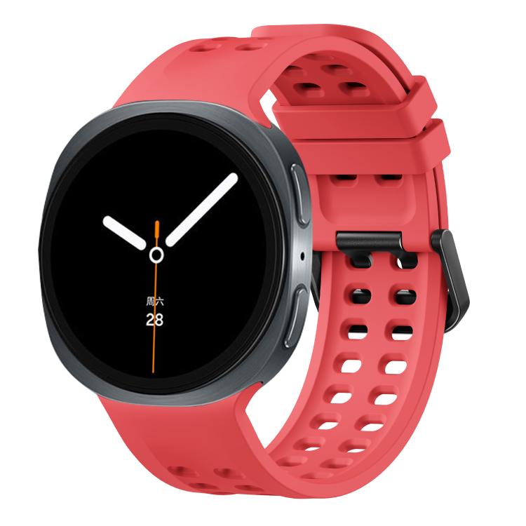 Double-Row Pin Buckle Solid Color Silicone Watch Band, For Galaxy Watch9 / 8 / 8 Classic