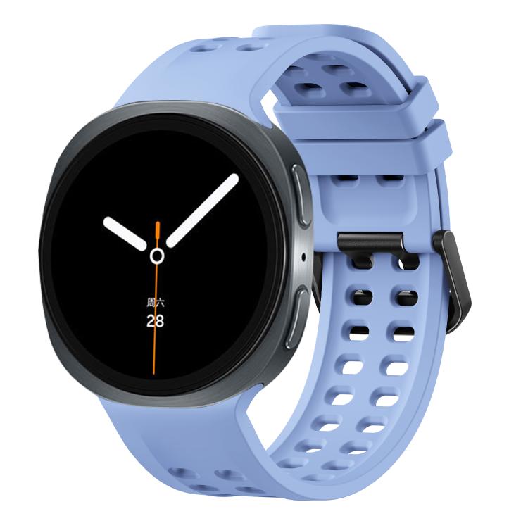 Double-Row Pin Buckle Solid Color Silicone Watch Band, For Galaxy Watch9 / 8 / 8 Classic
