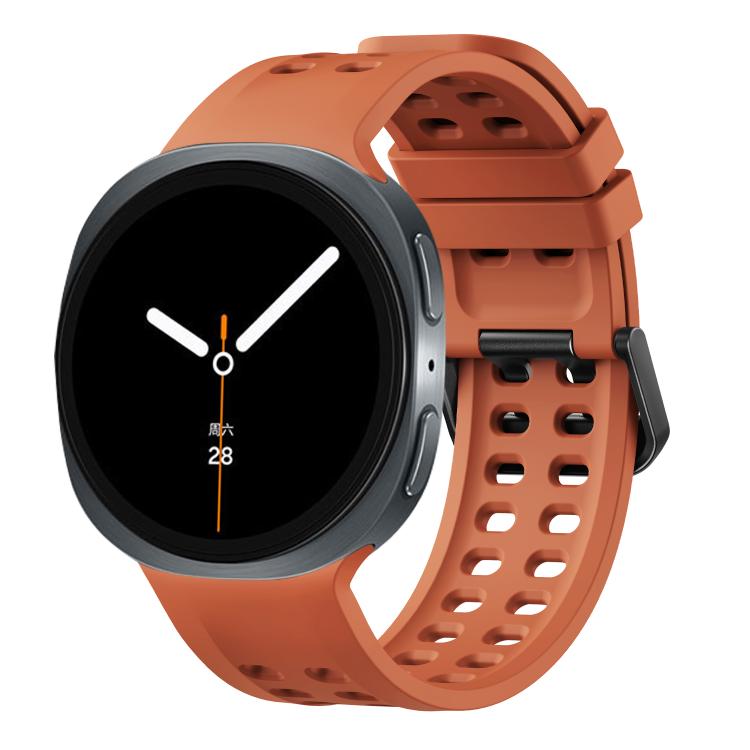 Double-Row Pin Buckle Solid Color Silicone Watch Band, For Galaxy Watch9 / 8 / 8 Classic