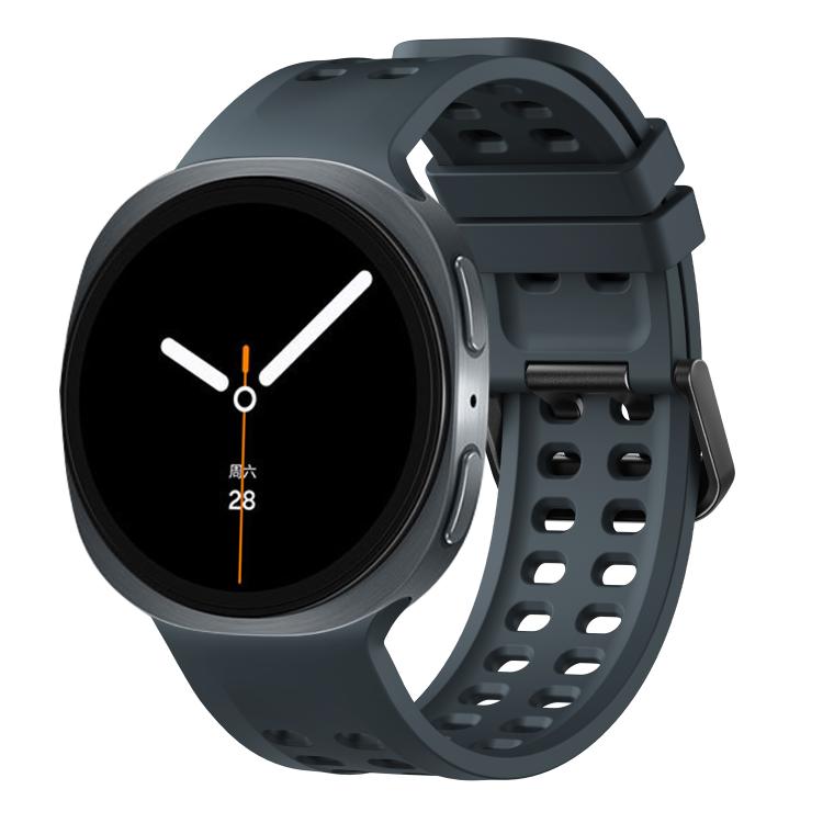 Double-Row Pin Buckle Solid Color Silicone Watch Band, For Galaxy Watch9 / 8 / 8 Classic