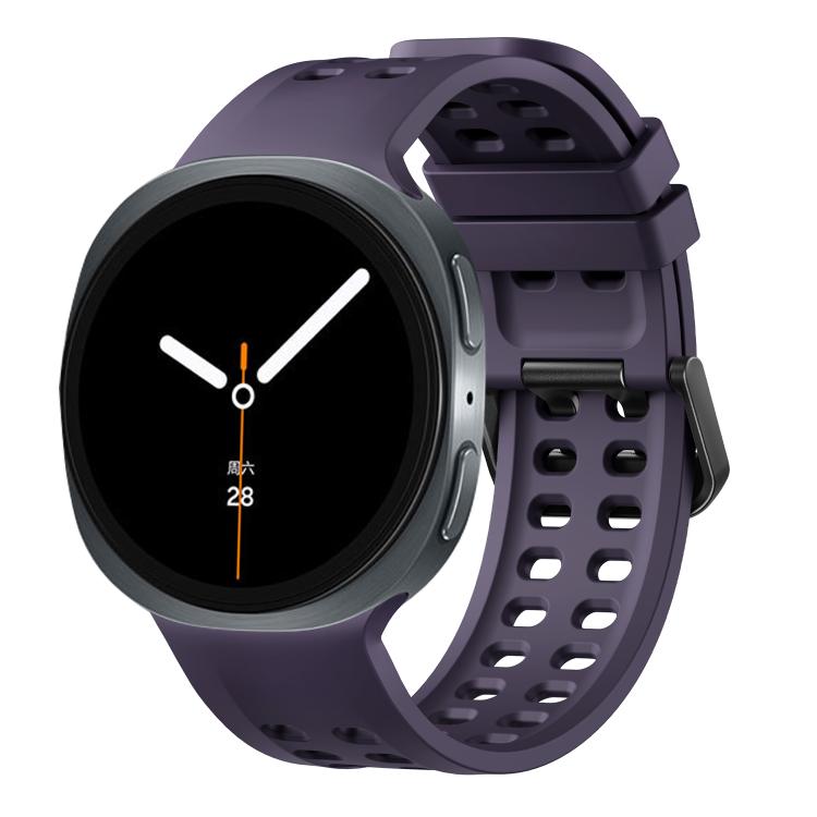 Double-Row Pin Buckle Solid Color Silicone Watch Band, For Galaxy Watch9 / 8 / 8 Classic