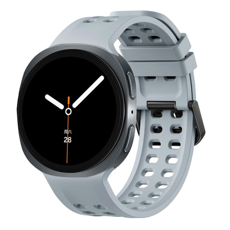 Double-Row Pin Buckle Solid Color Silicone Watch Band, For Galaxy Watch9 / 8 / 8 Classic