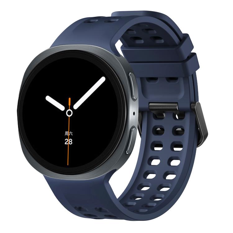 Double-Row Pin Buckle Solid Color Silicone Watch Band, For Galaxy Watch9 / 8 / 8 Classic