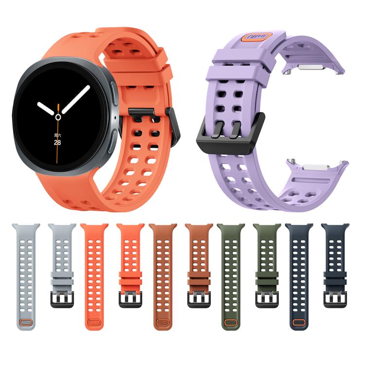 Double-Row Pin Buckle Solid Color Silicone Watch Band, For Galaxy Watch9 / 8 / 8 Classic