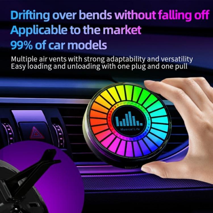 L030 Car Air Vent RGB Aroma Diffuser Voice-Controlled LED Rhythm Ambient Light