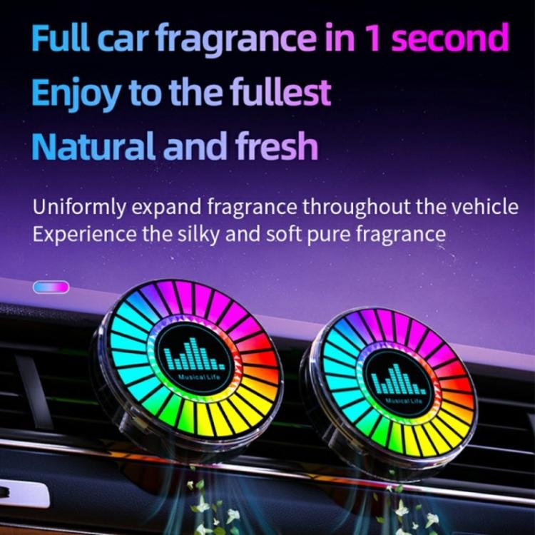 L030 Car Air Vent RGB Aroma Diffuser Voice-Controlled LED Rhythm Ambient Light