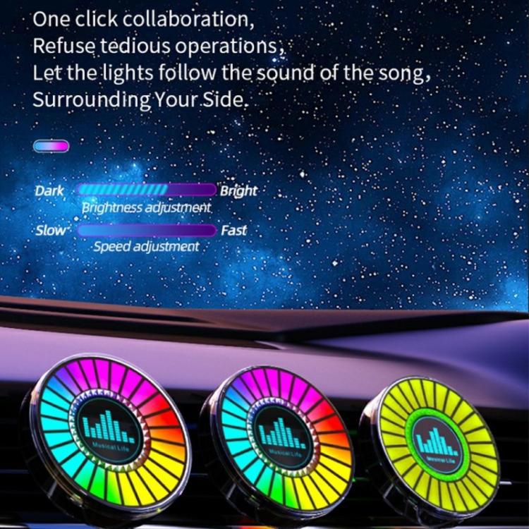 L030 Car Air Vent RGB Aroma Diffuser Voice-Controlled LED Rhythm Ambient Light
