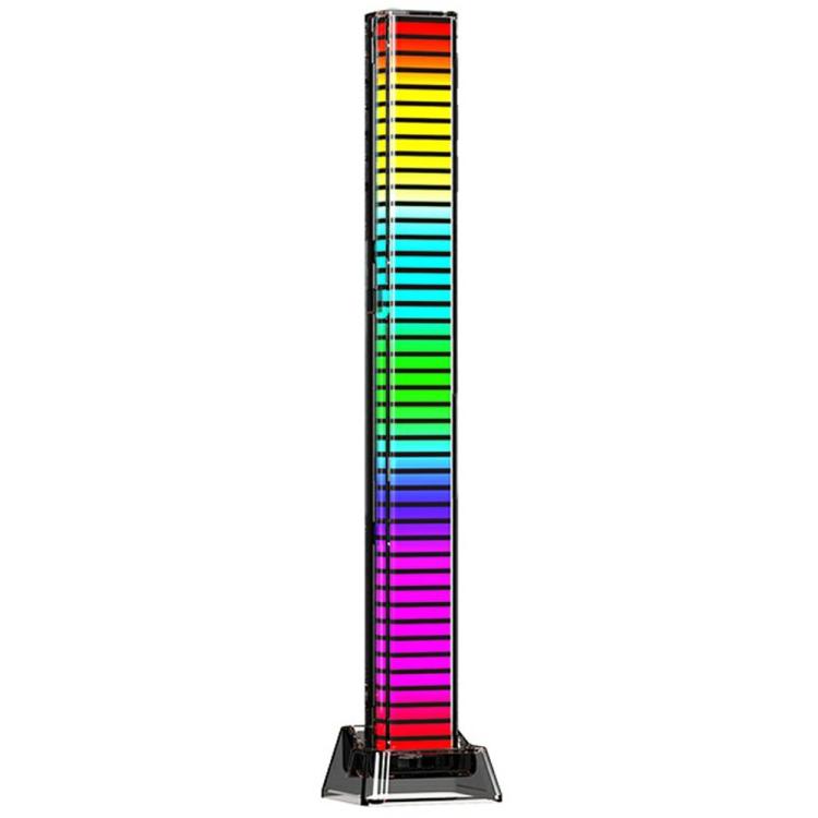Rechargeable 4D RGB Bluetooth rhythm light bar with black stand, full front view