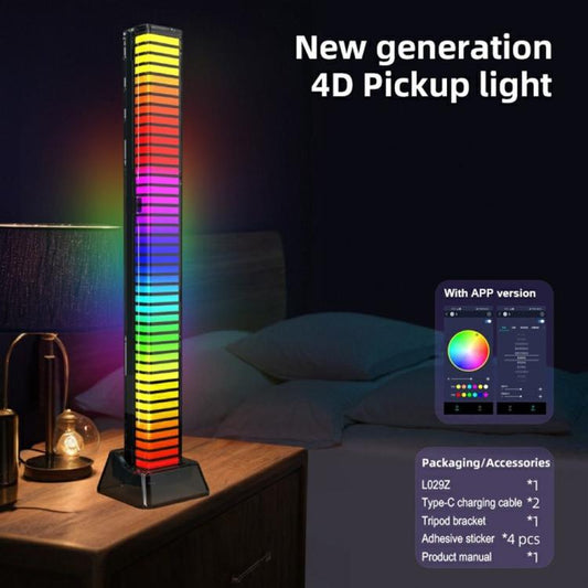 L029 Rechargeable 4D RGB Bluetooth Music Rhythm Light Sound Pickup LED Strip with APP Control, L029