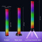 Rechargeable 4D RGB Bluetooth rhythm light bar with base and tripod bracket size views