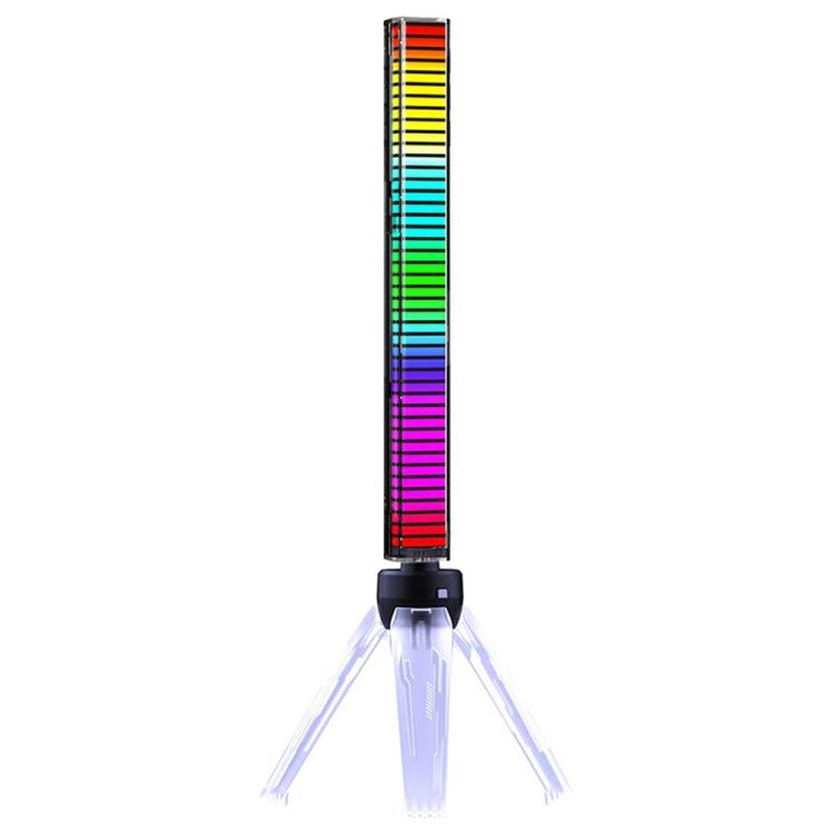 Rechargeable RGB LED light bar on clear tripod base, illuminated bracket