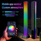 RGB LED light bar controlled by smartphone app, glowing multicolor strip