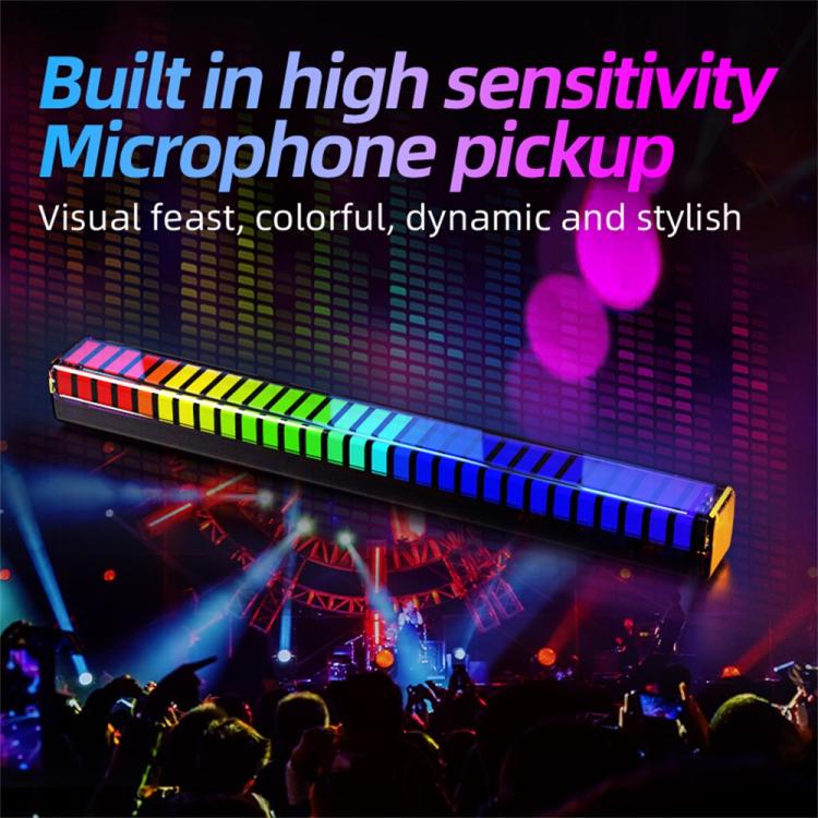 RGB microphone pickup gaming lamp with illuminated rainbow LED bar on clear tripod stand