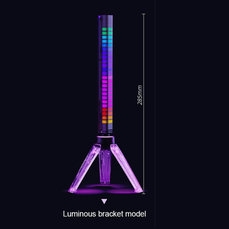RGB pickup lamp with illuminated bracket tripod and vertical rainbow LED bar, 285mm height