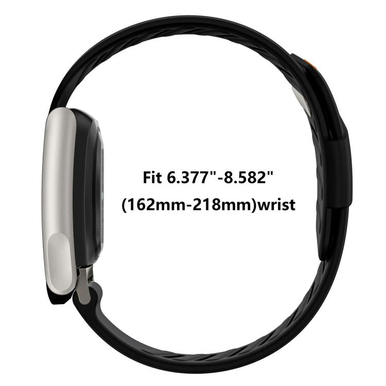 Black Bezel Resin Coating Two Color Silicone Watch Band, For WHOOP 5.0