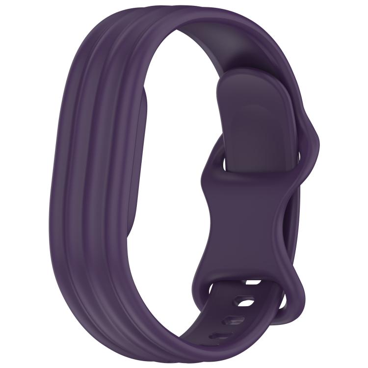 Vertical Stripe Butterfly Colorful Buckle Solid Color TPU Watch Band, For Google Fitbit Air