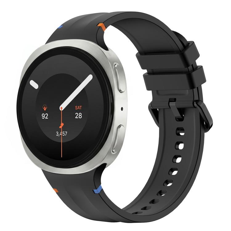 Stitched Color Clasp Solid Color Silicone Watch Band, For Galaxy Watch 9 / 8 / 8 Classic