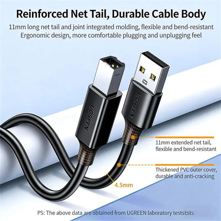 UGREEN US104 10328 USB Type-A to Type-B Square Interface Printer Connection Cable, Length: 3M, US104