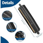 Anti-hair wrap brush roll with black bristles and orange accent, shown with dimensions