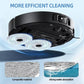 Grey mop pads with textured surface shown on a robot vacuum base