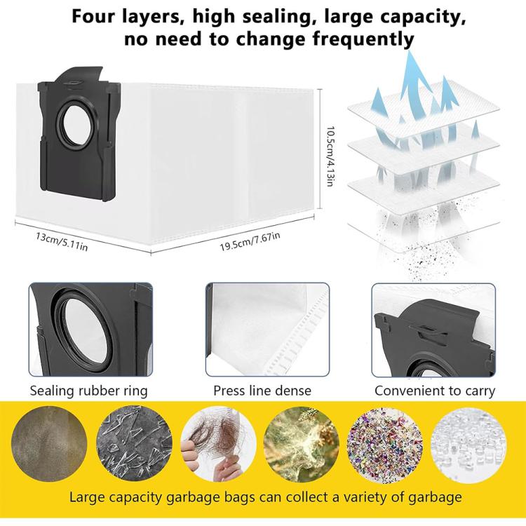 Black dust bag holder with sealing rubber ring for robot vacuum filtration