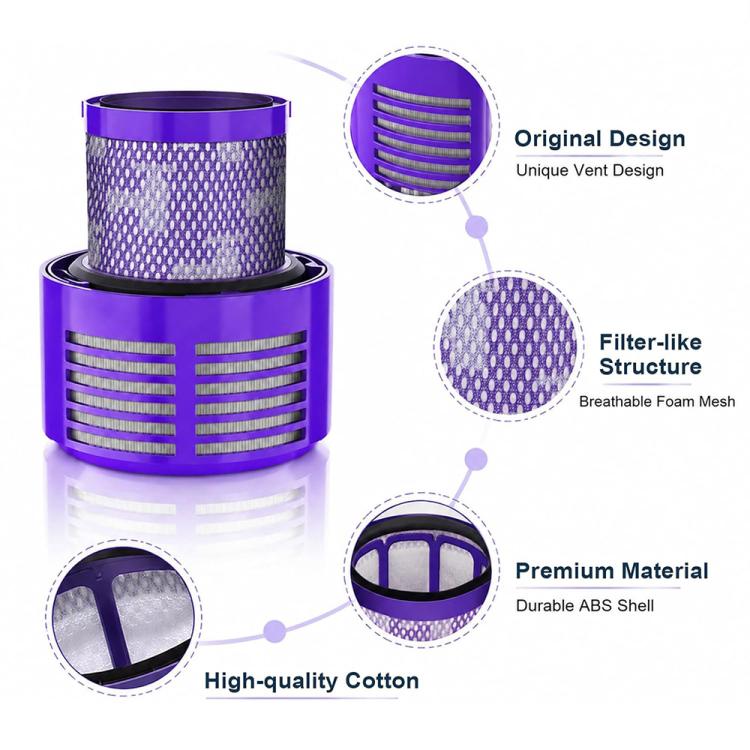 JUNSUNMAY Vacuum Filter Replacement with Clean Brush for Dyson V10, 2pcs, 1pcs