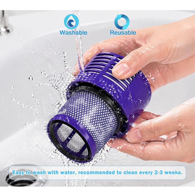 JUNSUNMAY Vacuum Filter Replacement with Clean Brush for Dyson V10, 2pcs, 1pcs