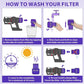 JUNSUNMAY Vacuum Filter Replacement with Clean Brush for Dyson V12 Origin / V12 Detect Slim / Slim+, 2pcs, 1pcs
