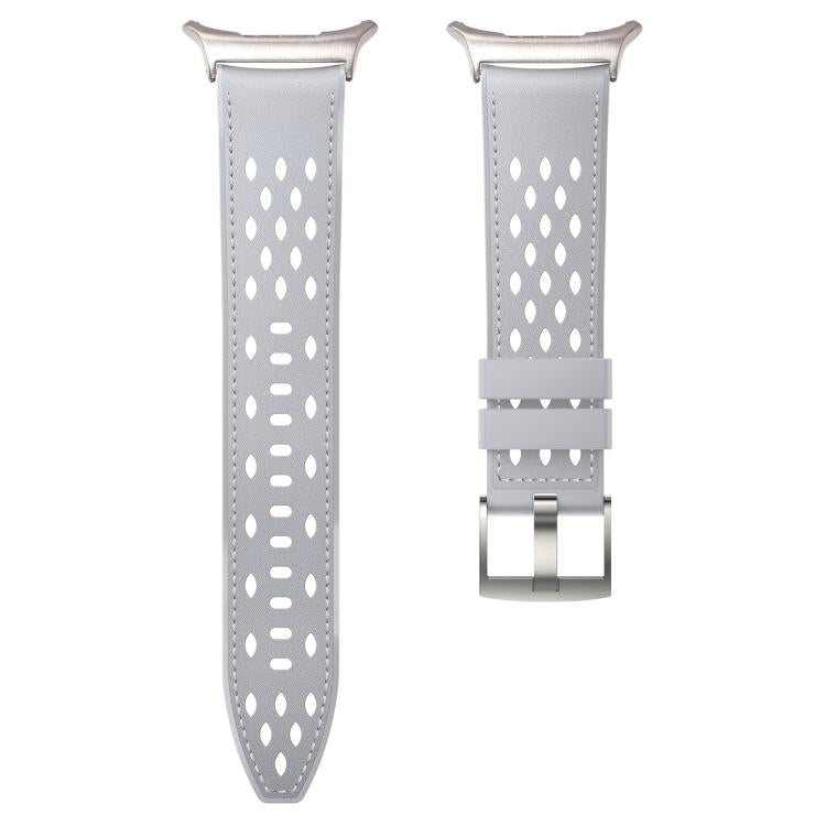 Mesh Vegan Leather-Coated Silicone Watch Band, For Galaxy Watch Ultra2 2026 / 2025 / 1 2024