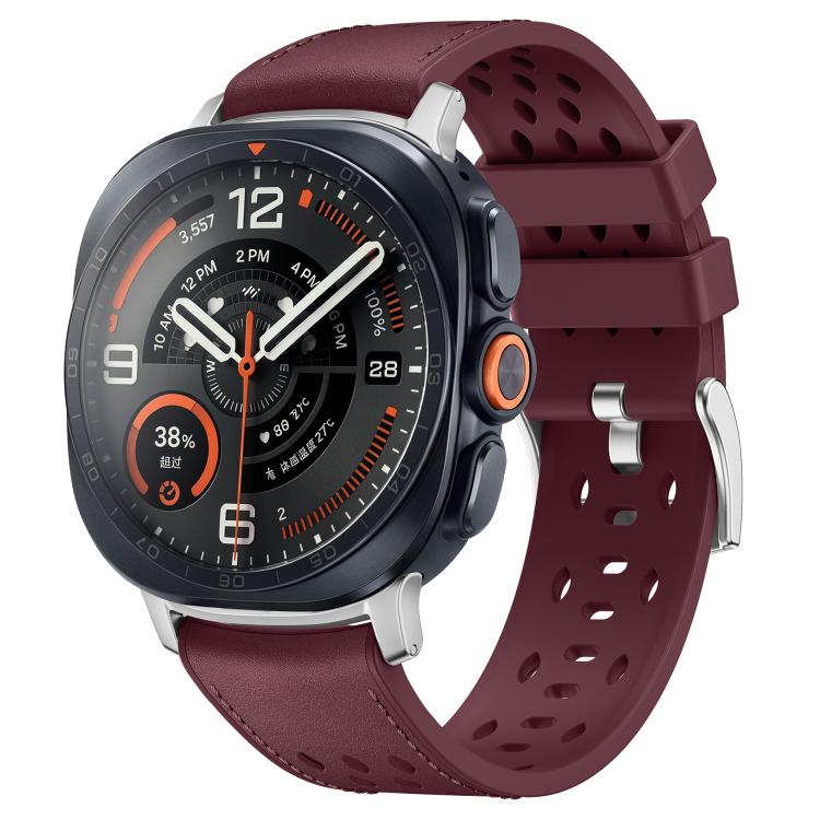 Mesh Vegan Leather-Coated Silicone Watch Band, For Galaxy Watch Ultra2 2026 / 2025 / 1 2024