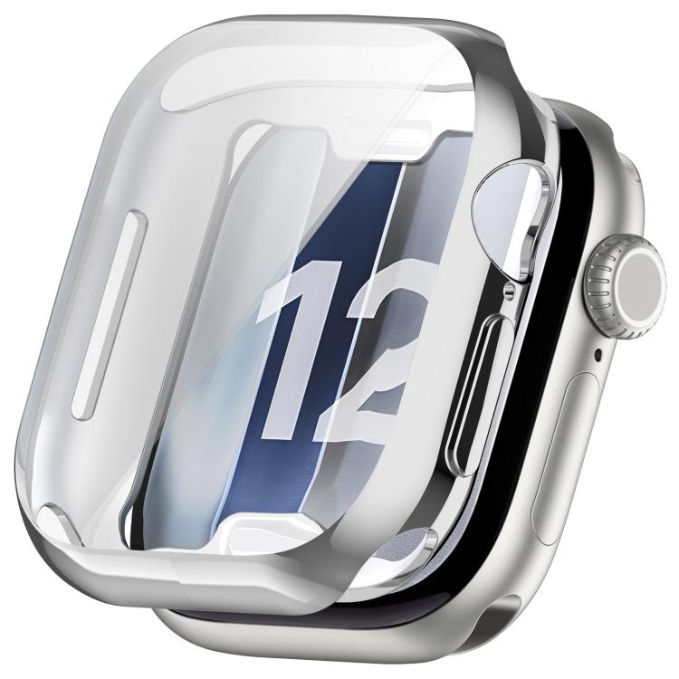 Full Coverage Electroplated TPU Watch Protective Case, For Apple Watch Series 12 Aluminum / Titanium 46mm, For Apple Watch Series 12 Aluminum / Titanium 42mm